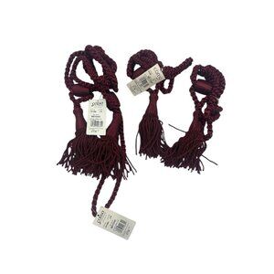 (3) Conso Curtain Tiebacks ~ Maroon II ~ 24" L / 5" Tassel **NEW**
